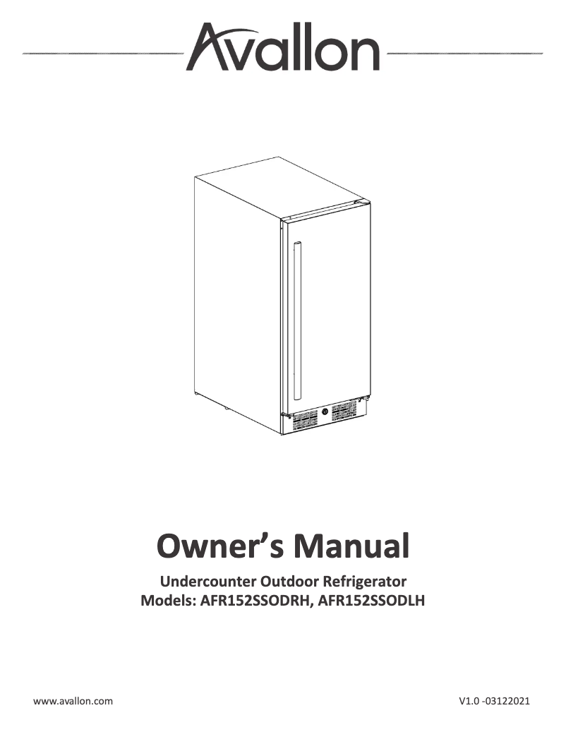 Image de la première page du manuel de l'appareil AFR152SSODRH