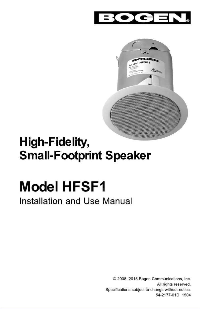 Image de la première page du manuel de l'appareil HFSF1