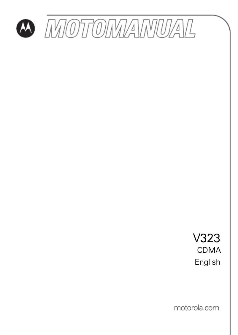 Image de la première page du manuel de l'appareil V323