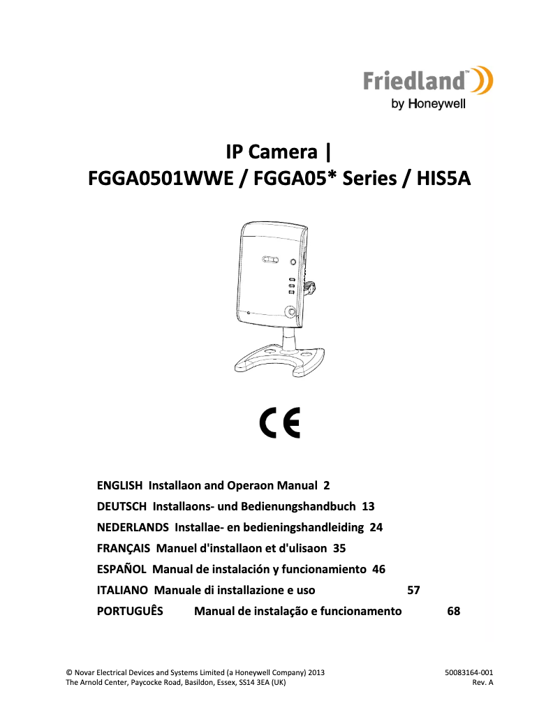 Page n°1 - Manuel utilisateur Friedland HIS5A