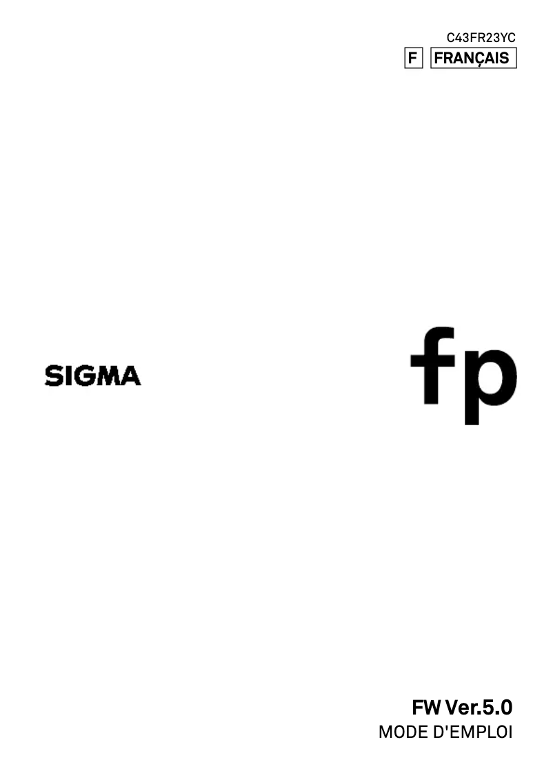 Page 1 de la notice Manuel utilisateur Sigma Fp
