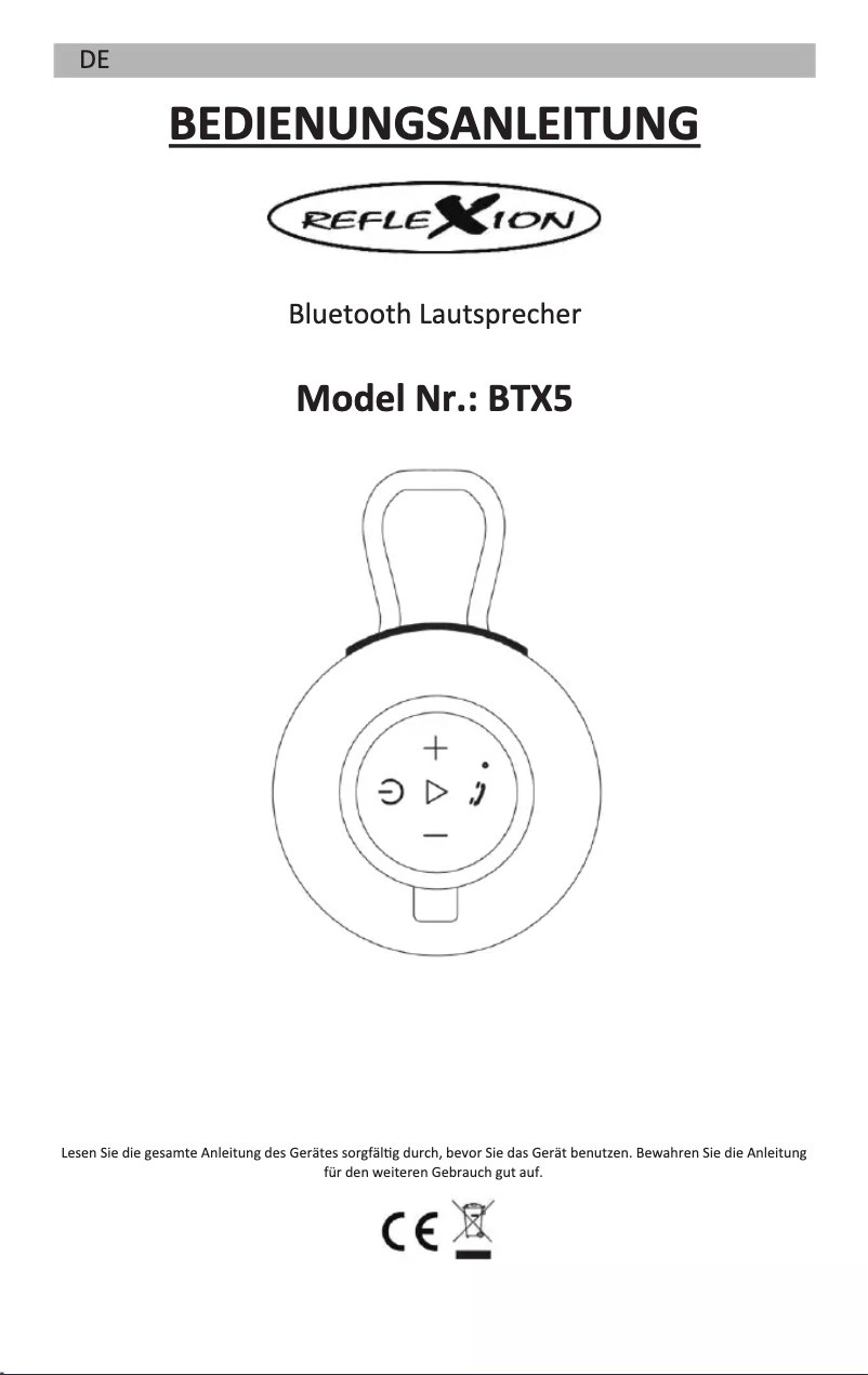 Página 1 del manual Manual de usuario Reflexion BTX5
