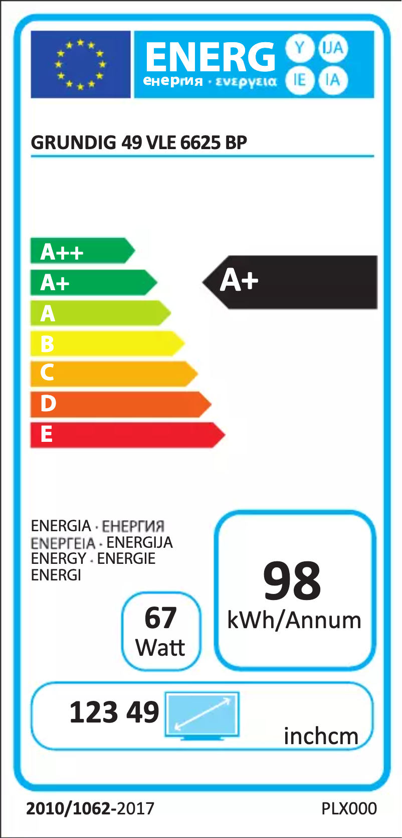 Imagen de la primera página del manual del dispositivo 49 VLE 6625 BP