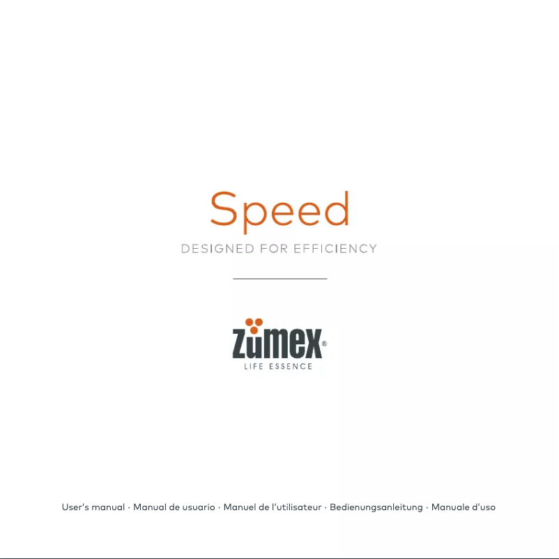 Page n°1 - Manuel utilisateur Zumex Speed