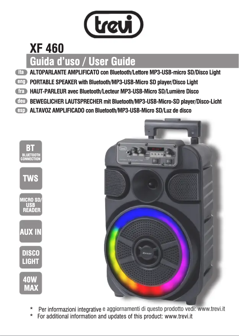 Página 1 del manual Manual de usuario Trevi XF 460