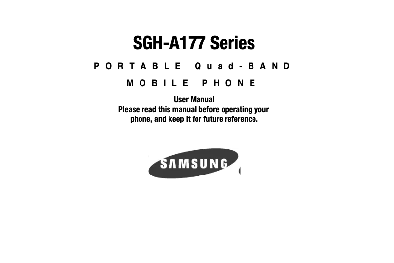 Image de la première page du manuel de l'appareil SGH-A177