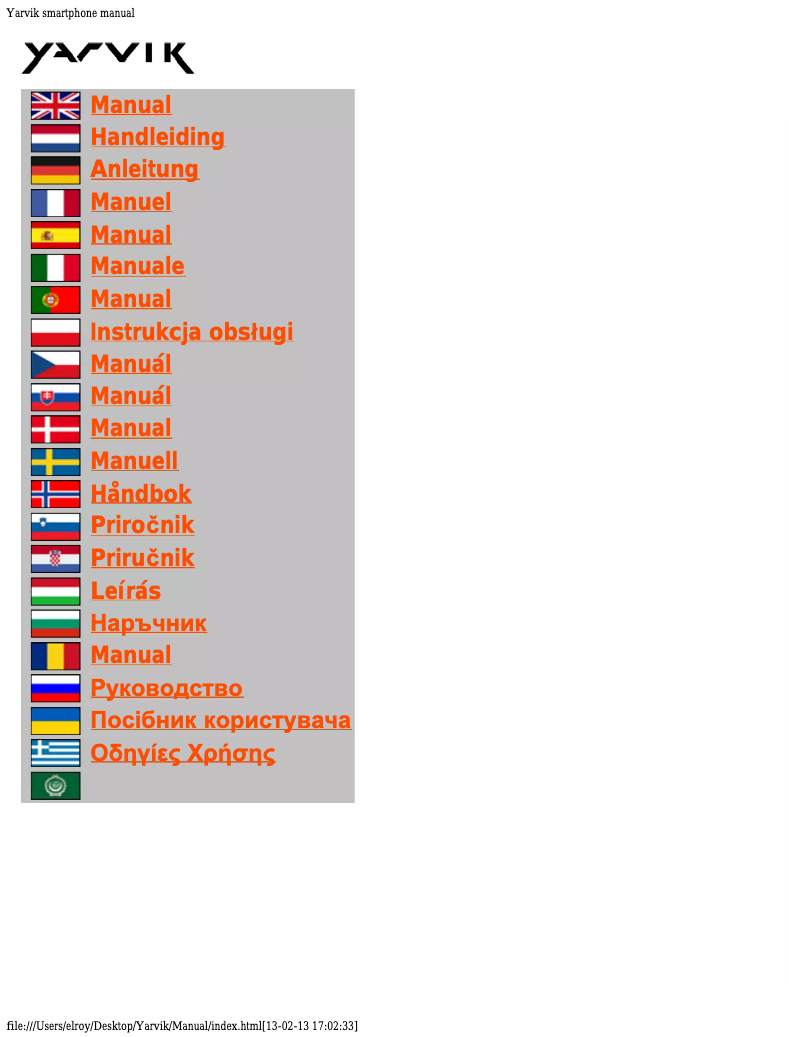 Page 1 de la notice Manuel utilisateur Yarvik Ingenia Horizon 5