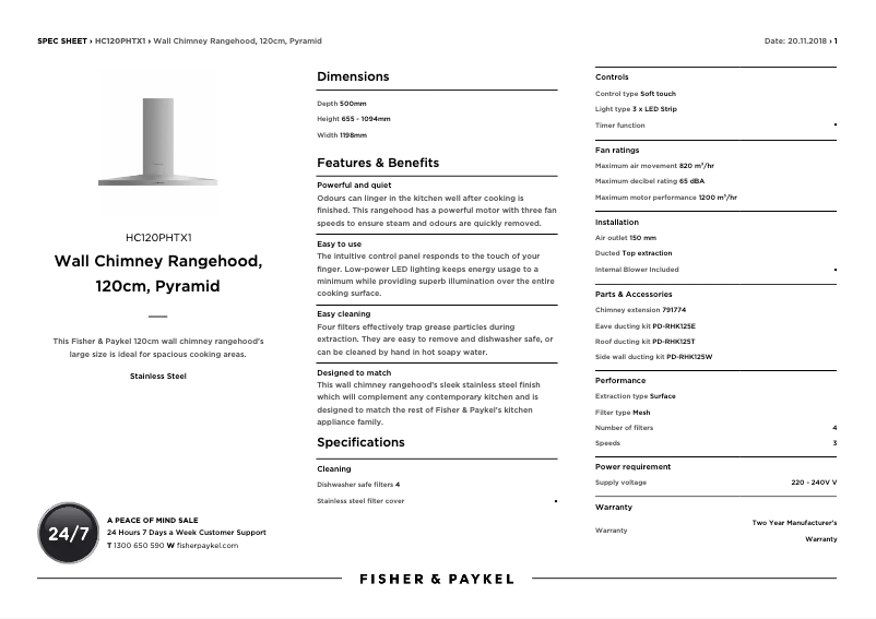 Image de la première page du manuel de l'appareil HC120PHTX1