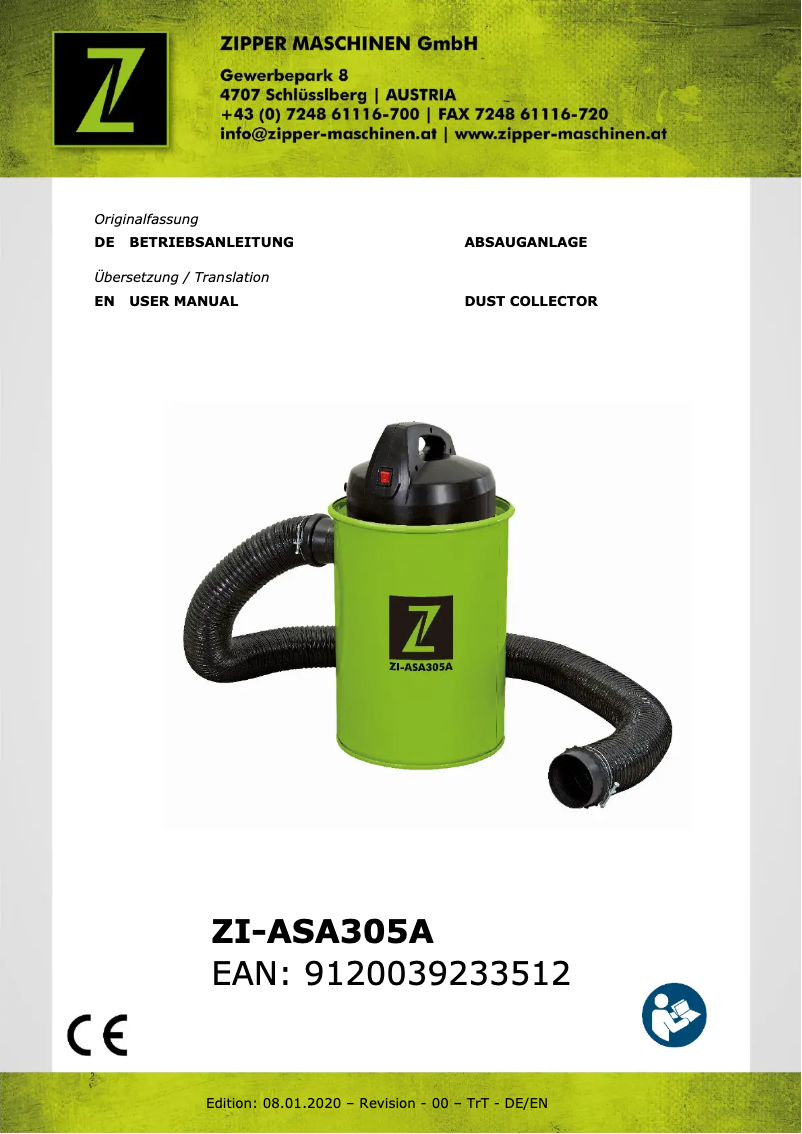 Page n°1 - Manuel utilisateur Zipper ZI-ASA305A