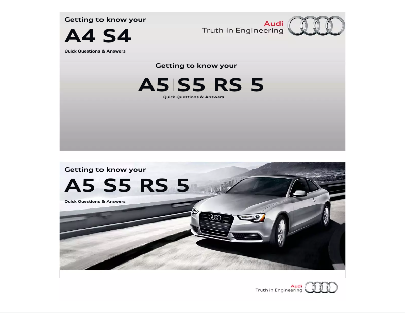 Page 1 de la notice Manuel utilisateur Audi RS5 (2013)