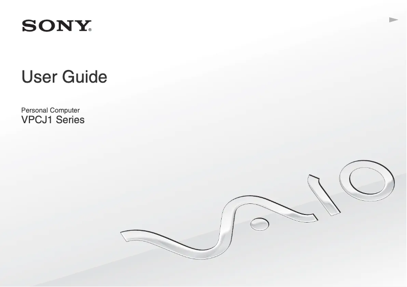 Page n°1 - Manuel utilisateur Sony Vaio VPCJ11BFX