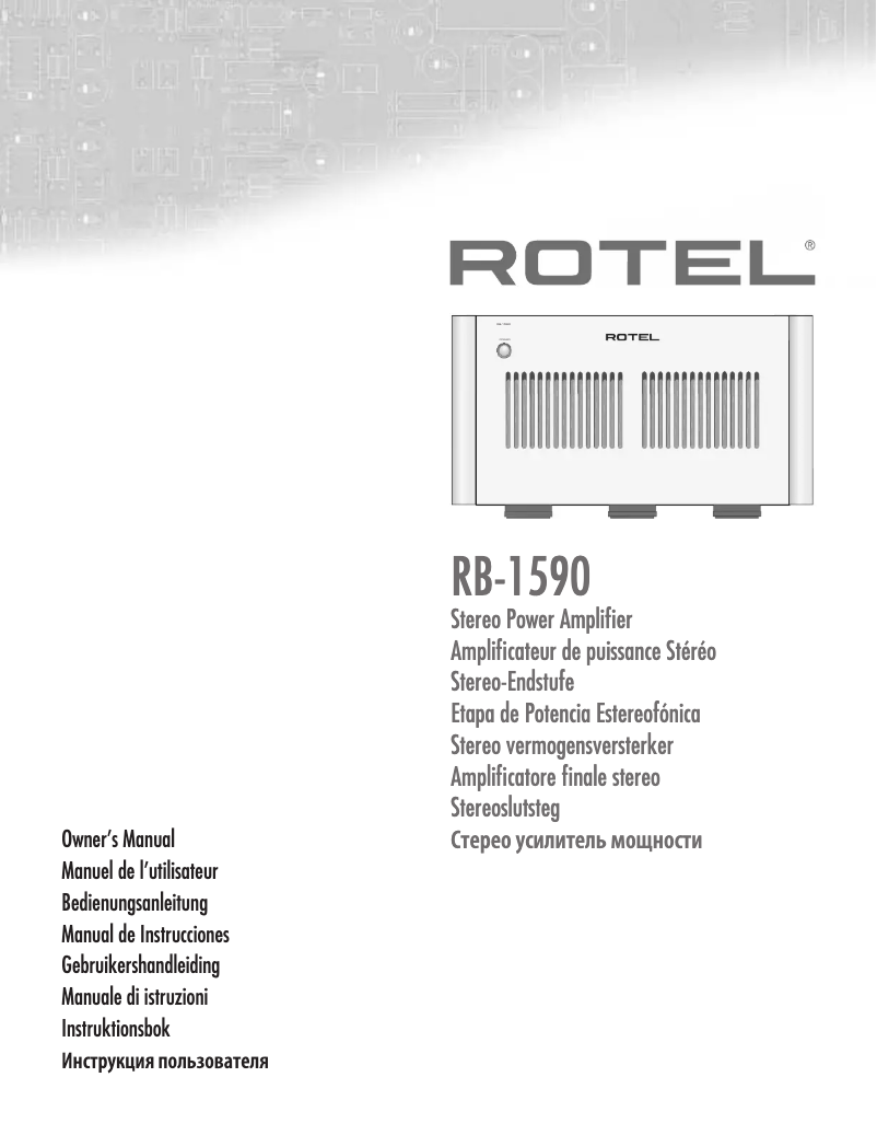 Page n°1 - Manuel utilisateur Rotel RB-1590