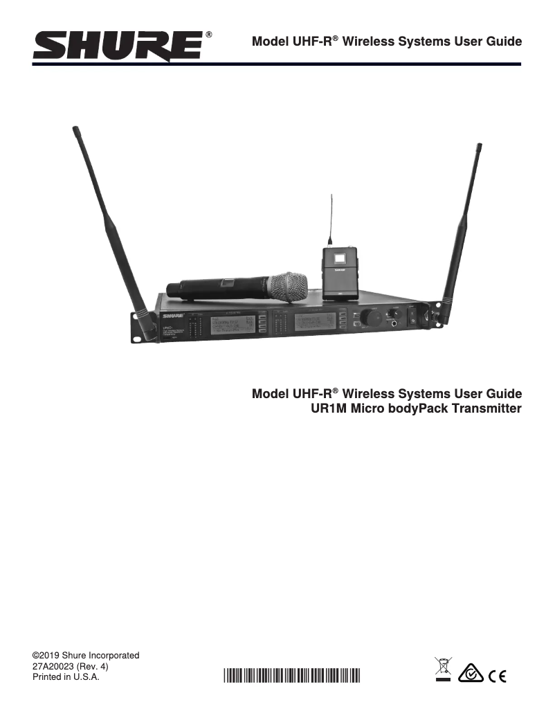 Image de la première page du manuel de l'appareil UHF-R