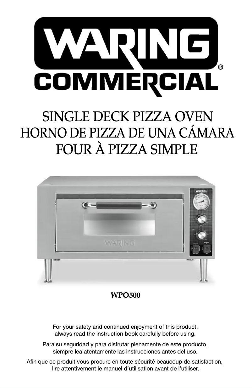 Page n°1 - Instructions / montage Waring Commercial WPO500