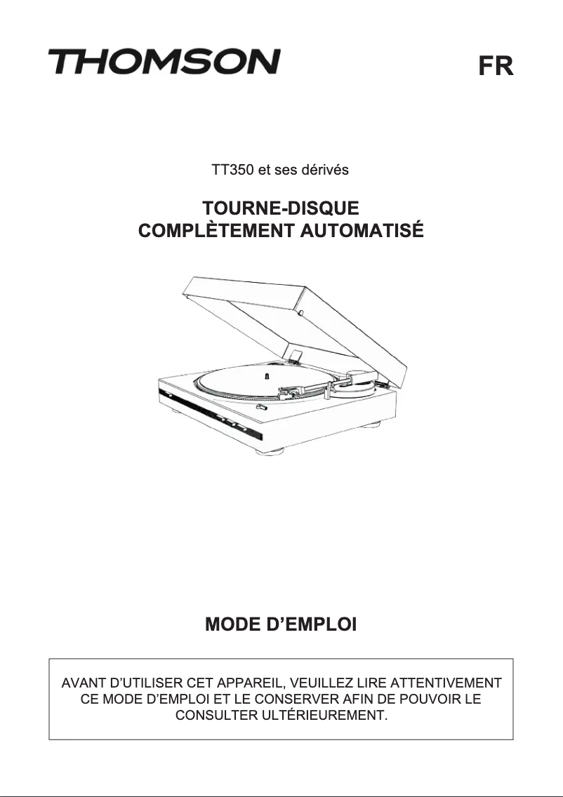 Page n°1 - Manuel utilisateur Thomson TT350