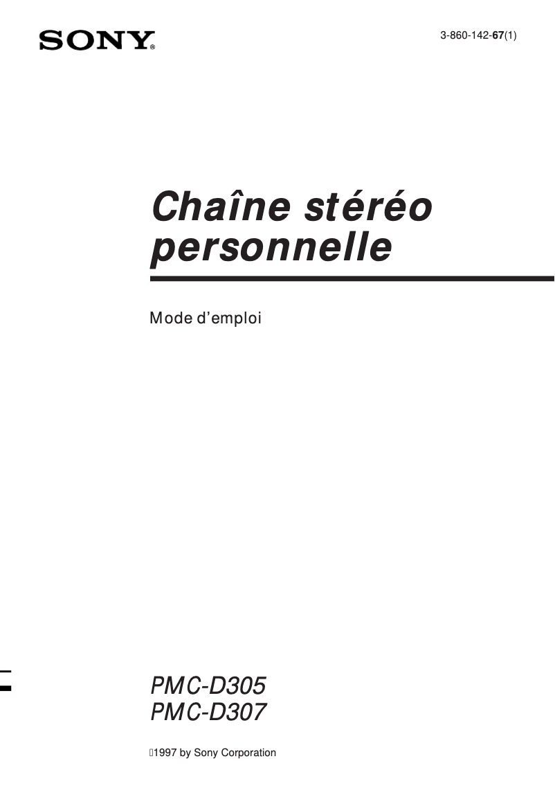 Image de la première page du manuel de l'appareil PMC-D305