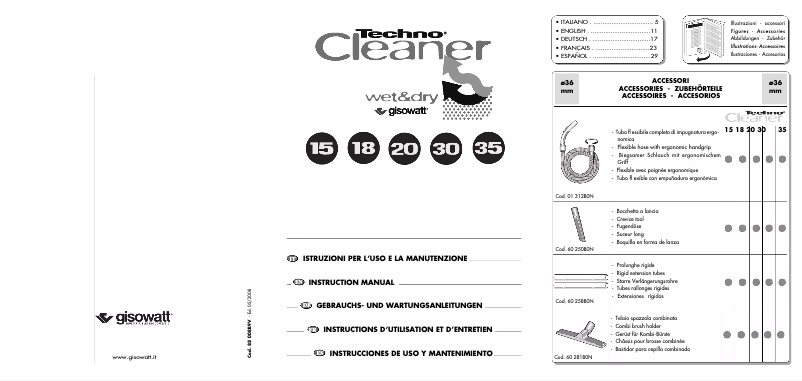 Page n°1 - Manuel utilisateur Gisowatt TechnoCleaner 15 wet&dry