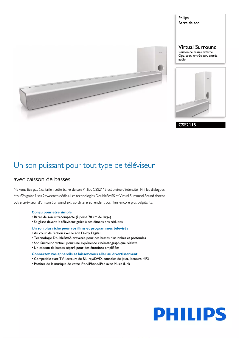 Image de la première page du manuel de l'appareil CSS2115