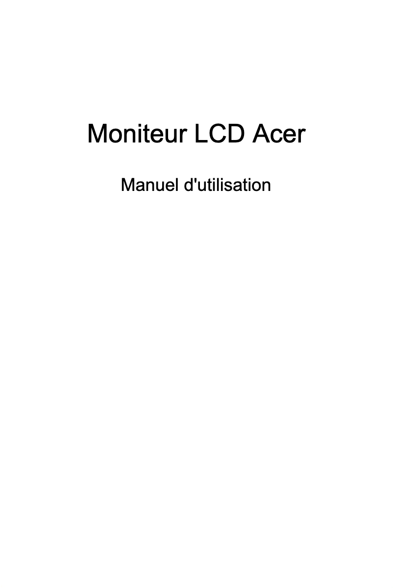 Page n°1 - Manuel utilisateur Acer EI322QURP