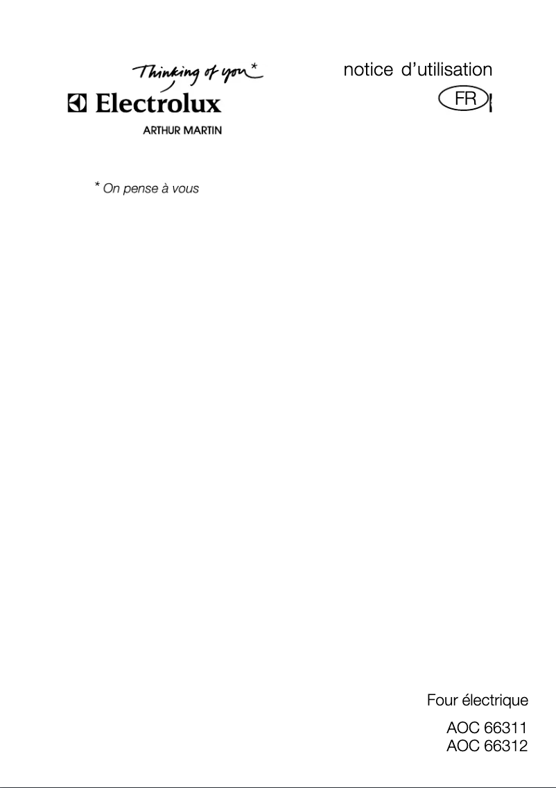 Page n°1 - Manuel utilisateur Arthur Martin-Electrolux AOC 66311 W