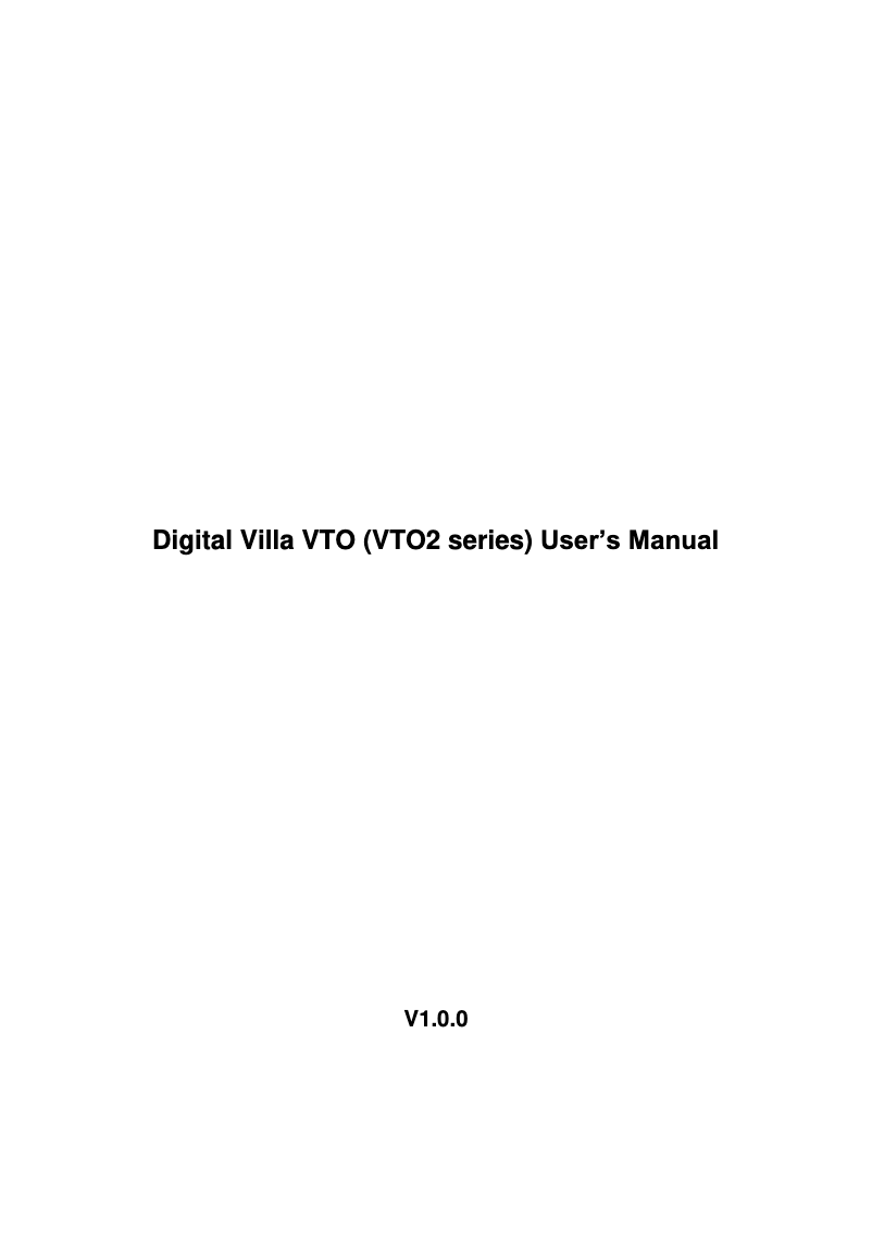 Page 1 de la notice Manuel utilisateur Dahua Technology DHI-VTO2111D-WP