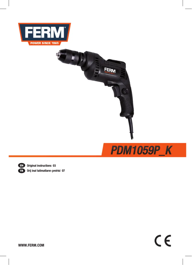 Page n°1 - Manuel utilisateur Ferm PDM1059P_K