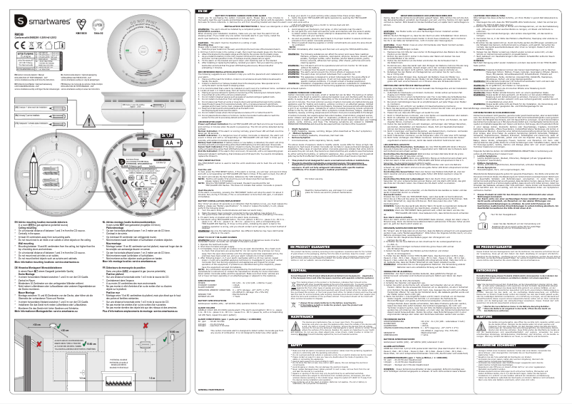 Page 1 de la notice Manuel utilisateur Smartwares RM380