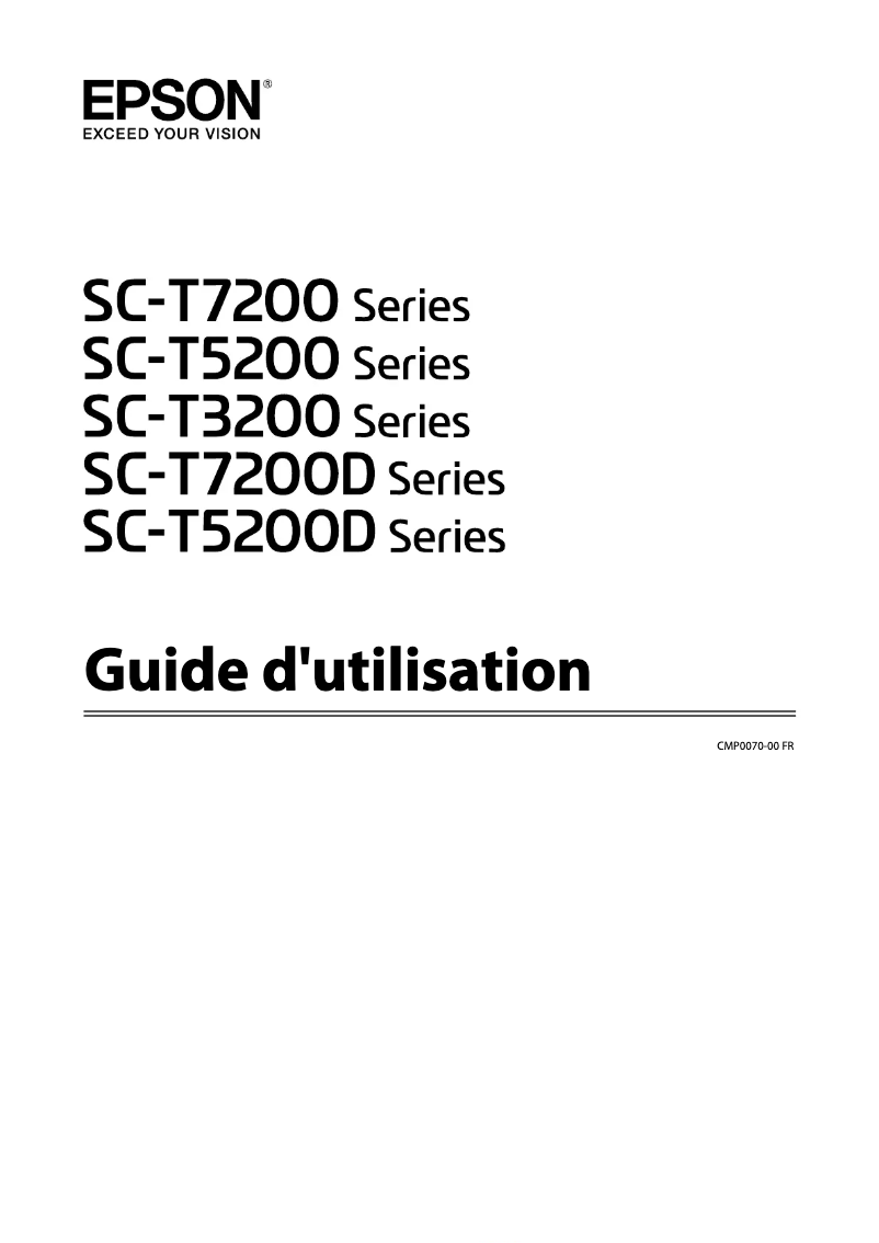 Page n°1 - Manuel utilisateur Epson SureColor SC-T7200D