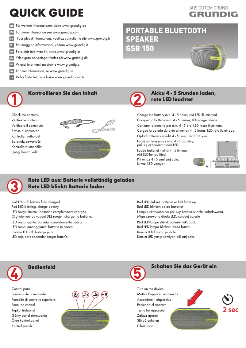 Page n°1 - Manuel utilisateur Grundig GSB 150