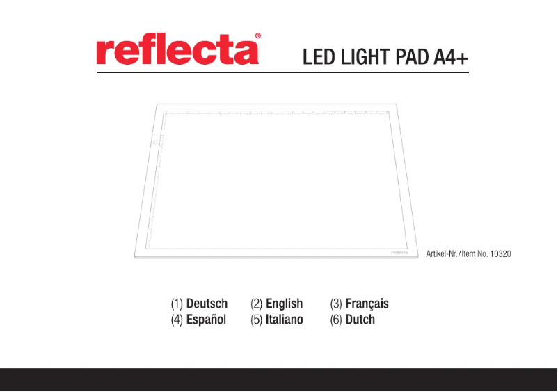 Page 1 de la notice Manuel utilisateur Reflecta LED Light Pad A4+