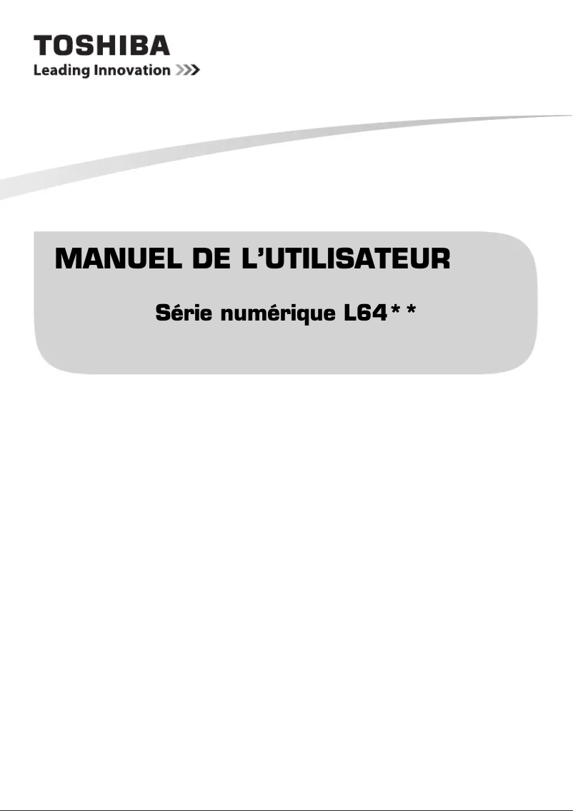 Page 1 de la notice Manuel utilisateur Toshiba 32L6463DG