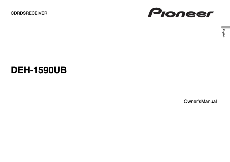 Page n°1 - Manuel utilisateur Pioneer DEH-1590UB