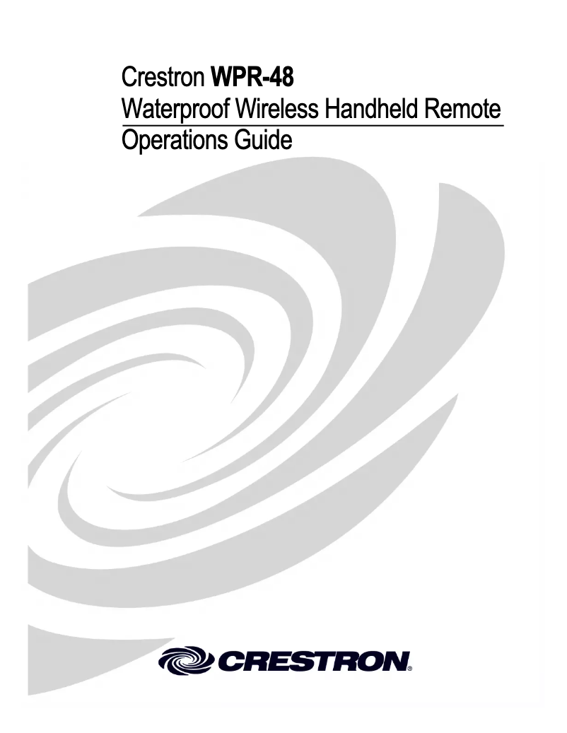 Page 1 de la notice Manuel utilisateur Crestron WPR-48