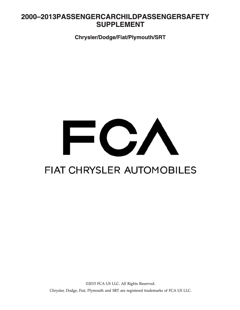 Page n°1 - Instructions de sécurité Chrysler Pacifica (2007)