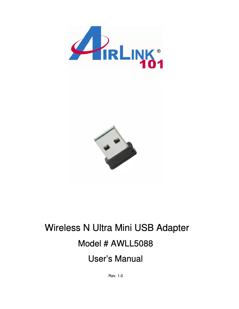Page n°1 - Manuel utilisateur AirLink AWLL5088