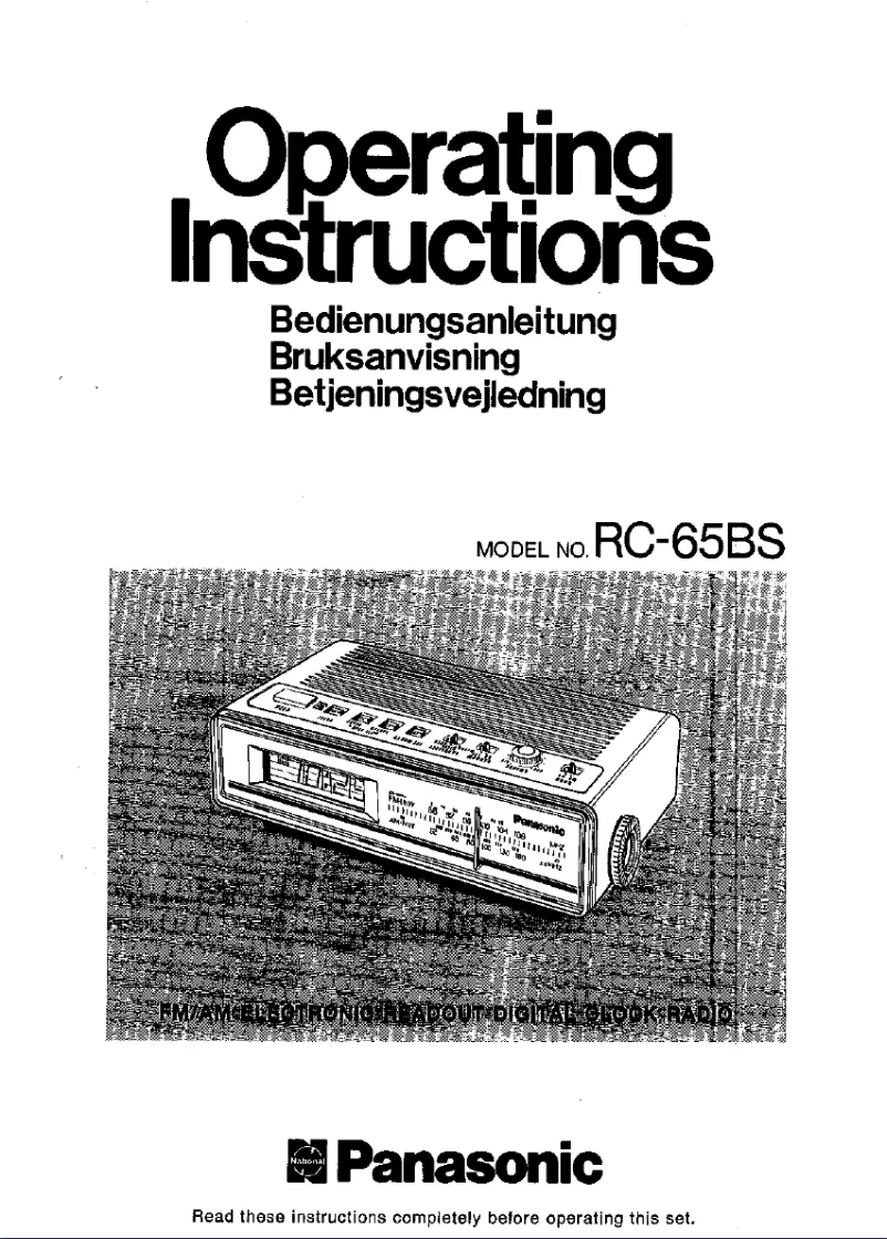 Page n°1 - Manuel utilisateur Panasonic RC-65