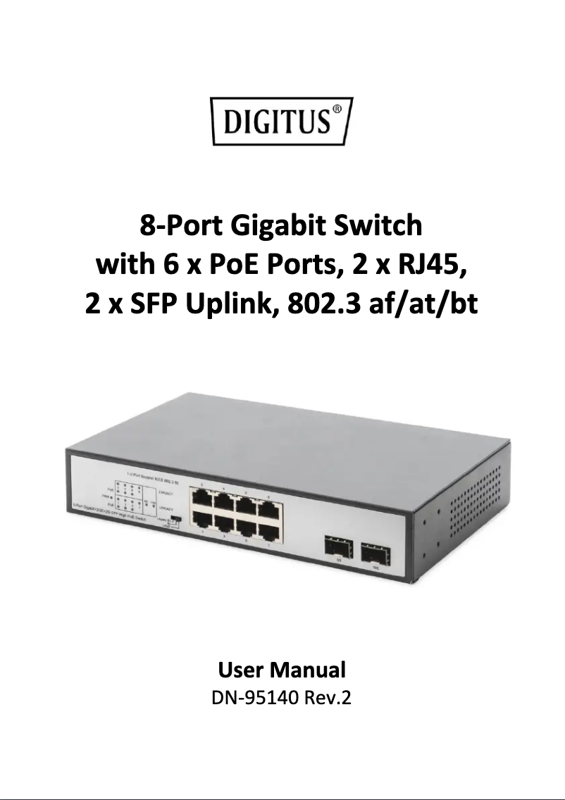 Page 1 de la notice Manuel utilisateur Digitus DN-95140