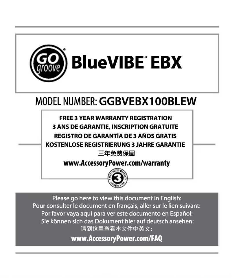 Page n°1 - Manuel utilisateur GOgroove BlueVIBE EBX