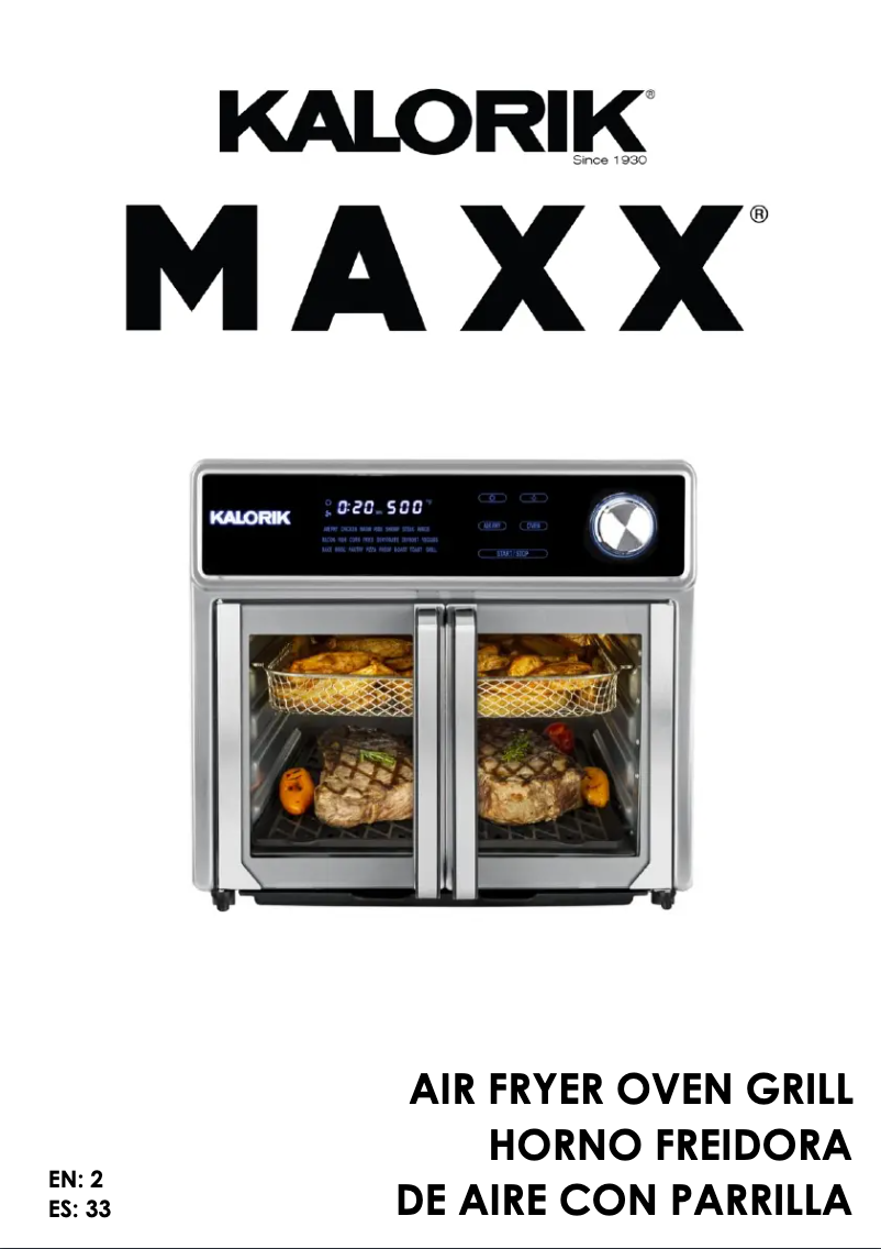 Page 1 de la notice Manuel utilisateur Kalorik MAXX AFO 47631 SS2