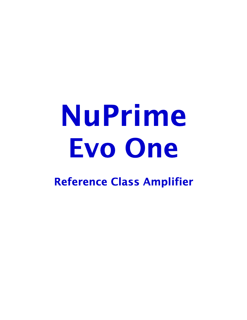 Image de la première page du manuel de l'appareil Evo One