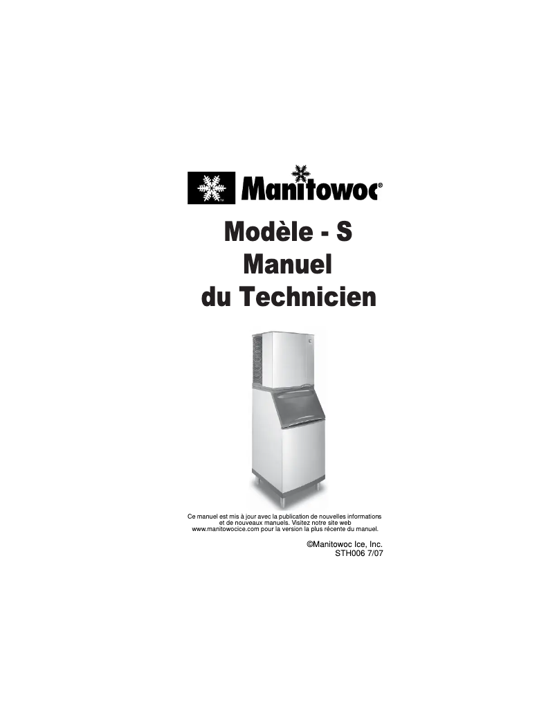Page 1 de la notice Manuel utilisateur Manitowoc ST-3000