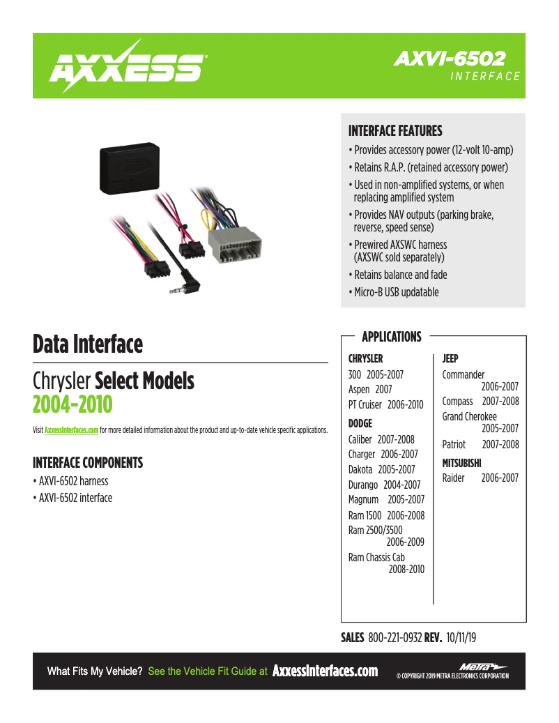 Página 1 del manual Ficha técnica AXESS AXVI-6502