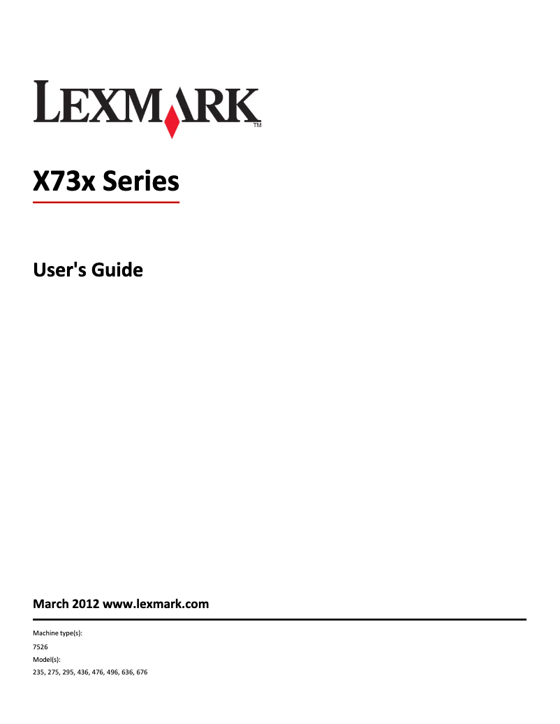 Page 1 de la notice Manuel utilisateur Lexmark X736
