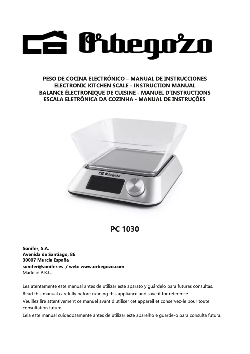 Image de la première page du manuel de l'appareil PC 1030