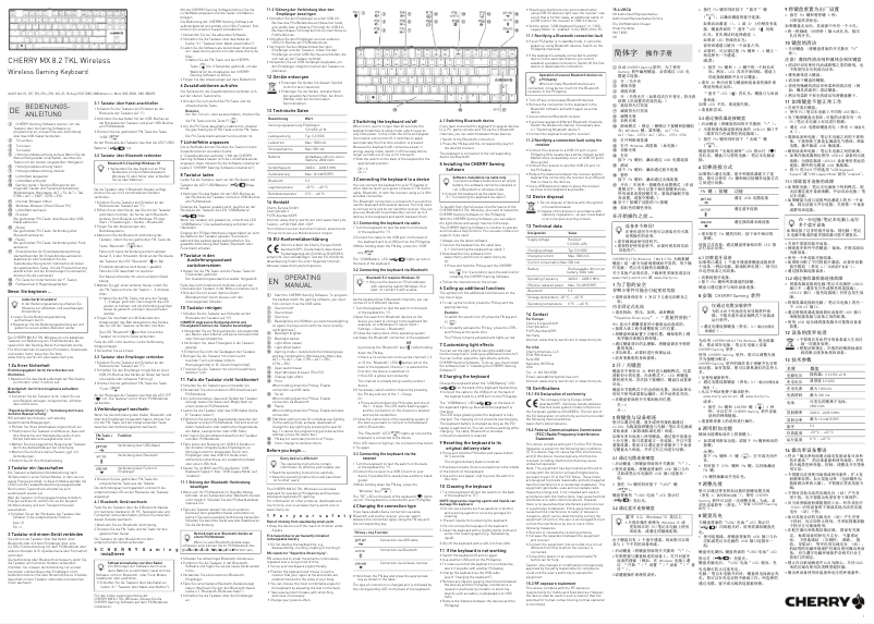 Image de la première page du manuel de l'appareil MX 8.2 TKL