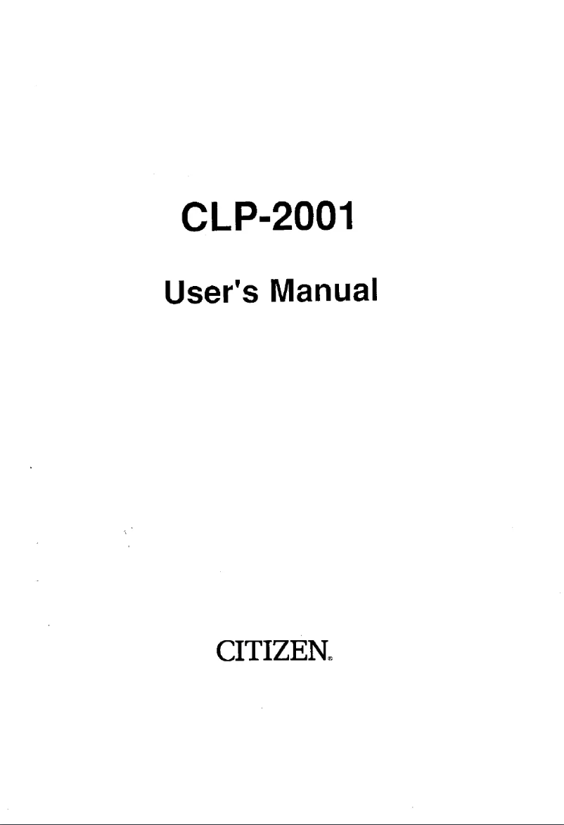 Page n°1 - Manuel utilisateur Citizen CLP-2001