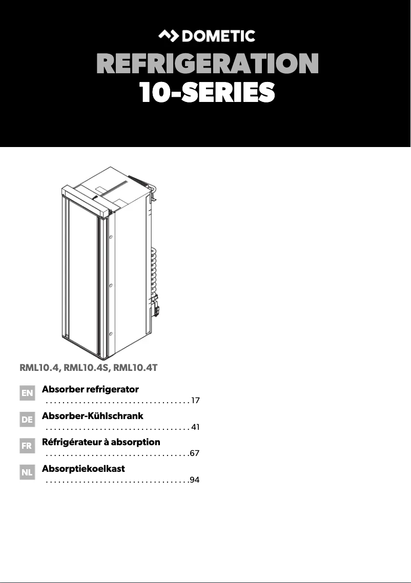 Page 1 de la notice Manuel utilisateur Dometic RML 10.4T