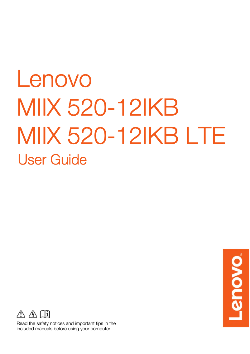Page n°1 - Manuel utilisateur Lenovo Miix 520