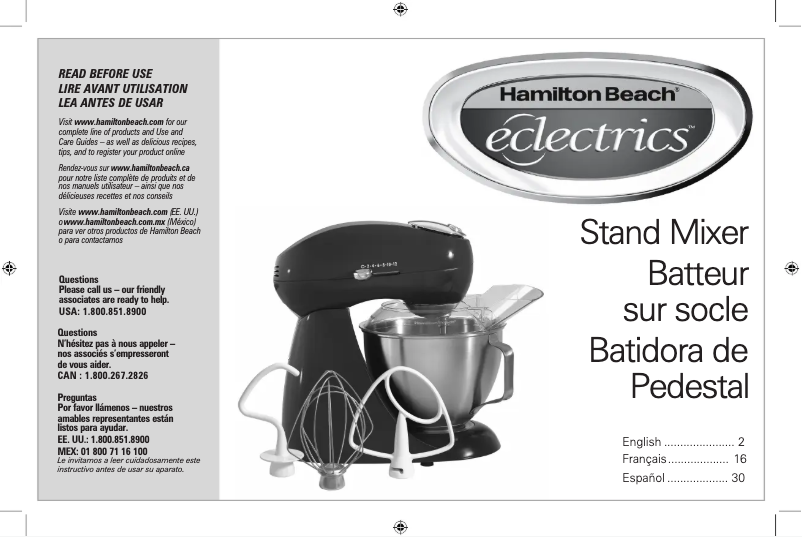 Page 1 de la notice Manuel utilisateur Hamilton Beach 63227
