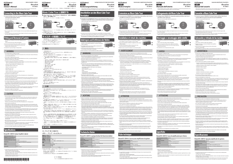 Page 1 de la notice Manuel utilisateur Roland BluesCube BC-CAB410